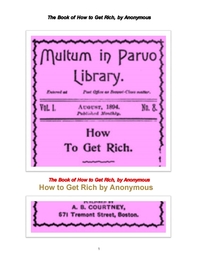 부자가 되는 방법, 백년 전에. The Book of How to Get Rich, by Anonymous