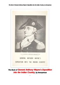 웨인장군의 인디언구역으로 원정탐험. Book of General Anthony Wayne's Expedition into the Indian Country, by Anonymous